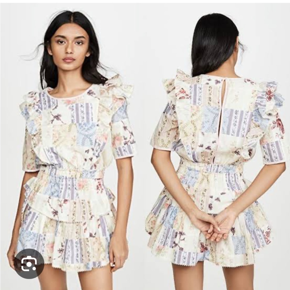 Loveshackfancy Natasha patchwork mini ruffle lace… - image 4